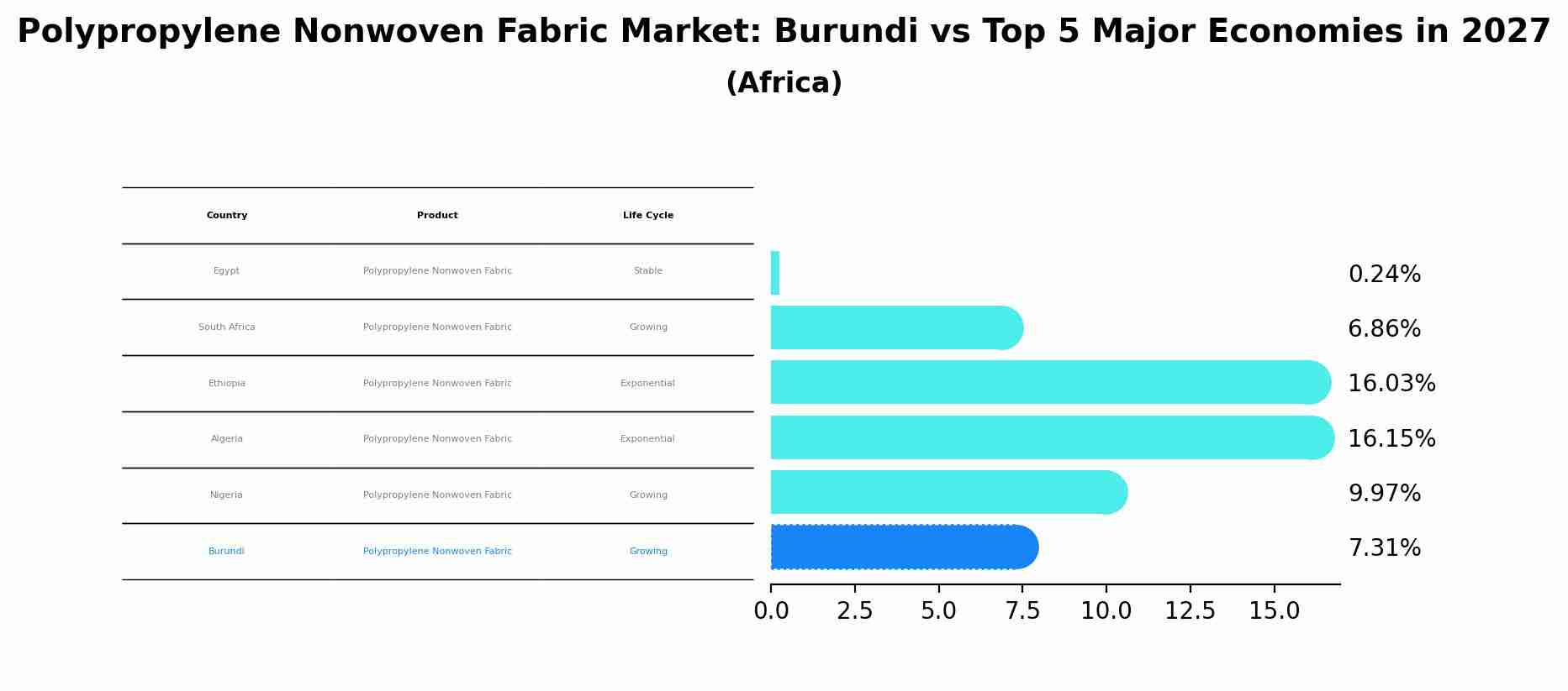 Polypropylene Nonwoven Fabric Market: Burundi vs Top 5 Major Economies in 2027 (Africa)