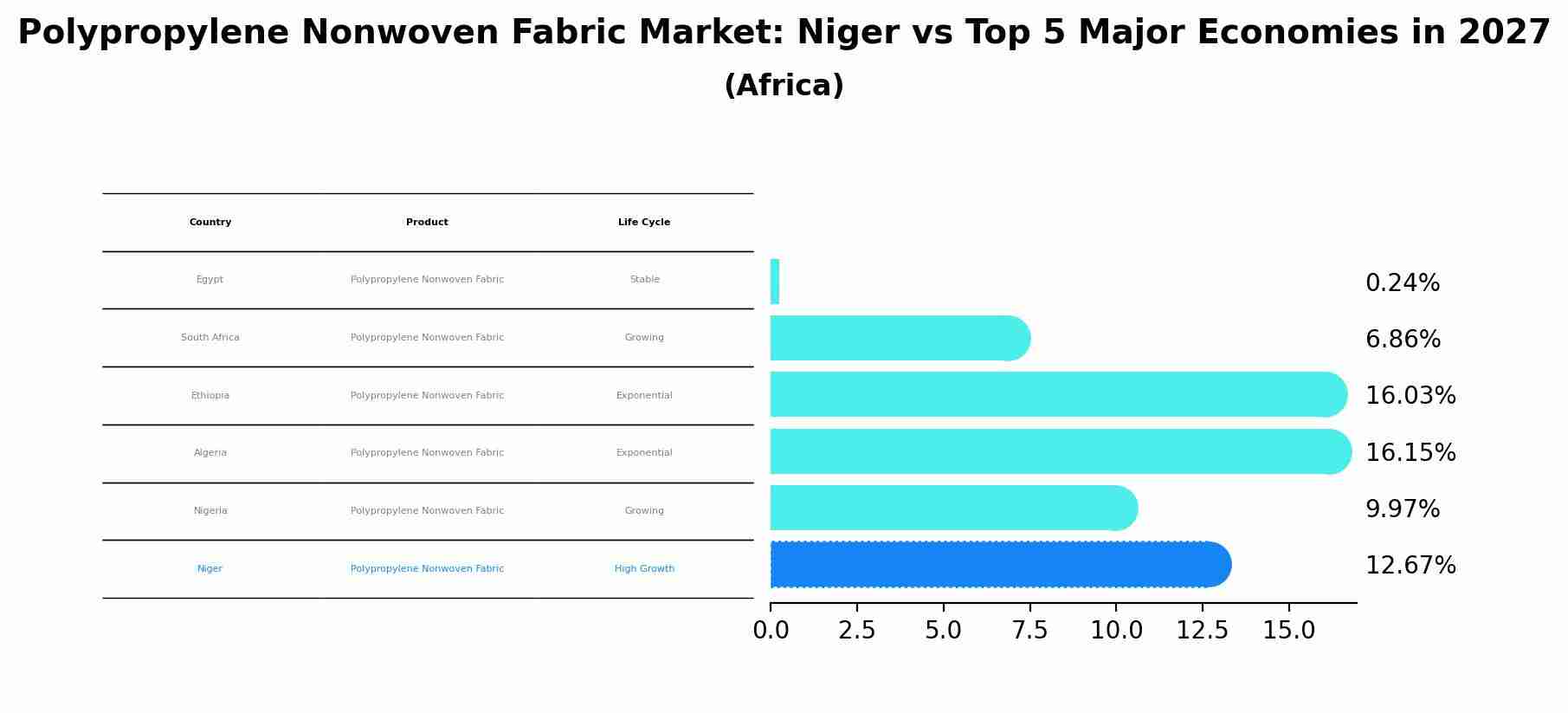 Polypropylene Nonwoven Fabric Market: Niger vs Top 5 Major Economies in 2027 (Africa)