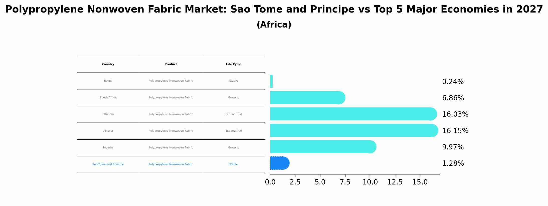 Polypropylene Nonwoven Fabric Market: Sao Tome and Principe vs Top 5 Major Economies in 2027 (Africa)
