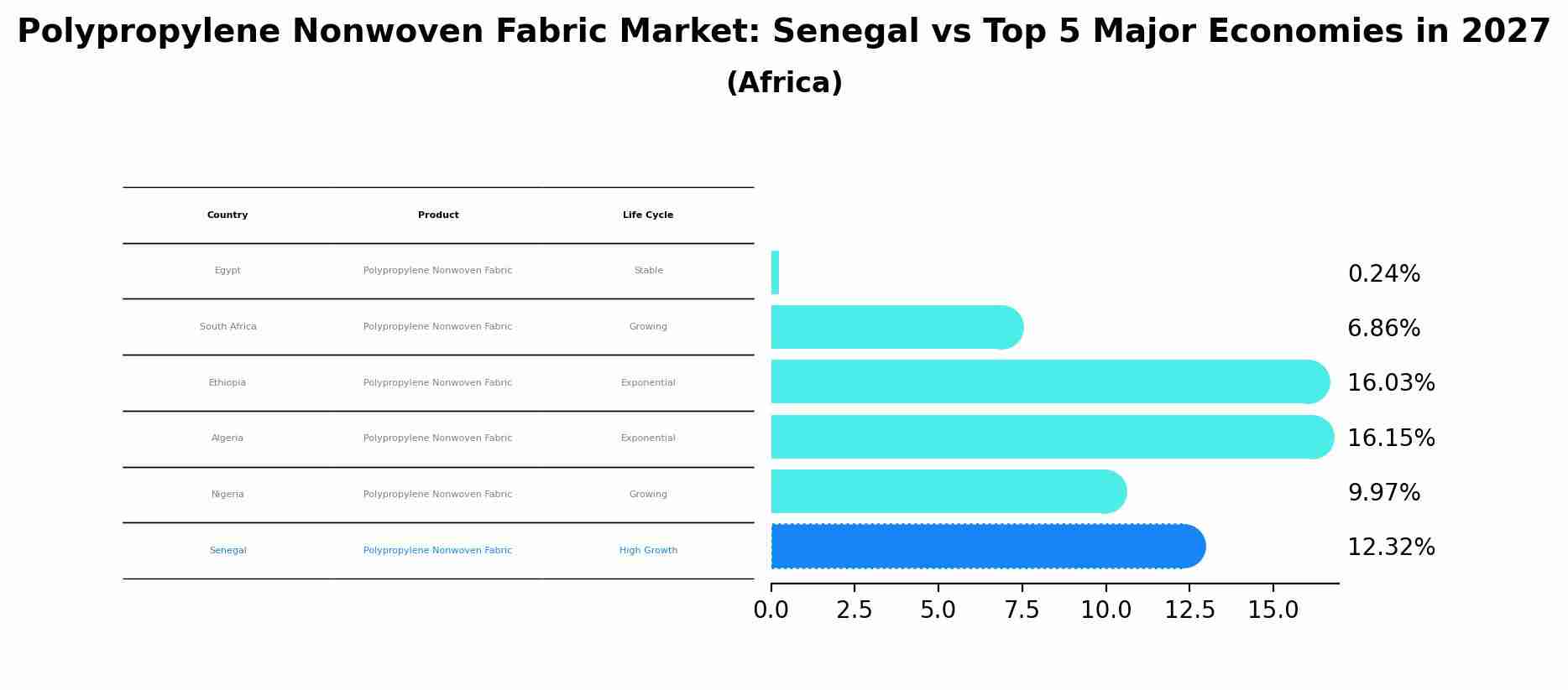Polypropylene Nonwoven Fabric Market: Senegal vs Top 5 Major Economies in 2027 (Africa)