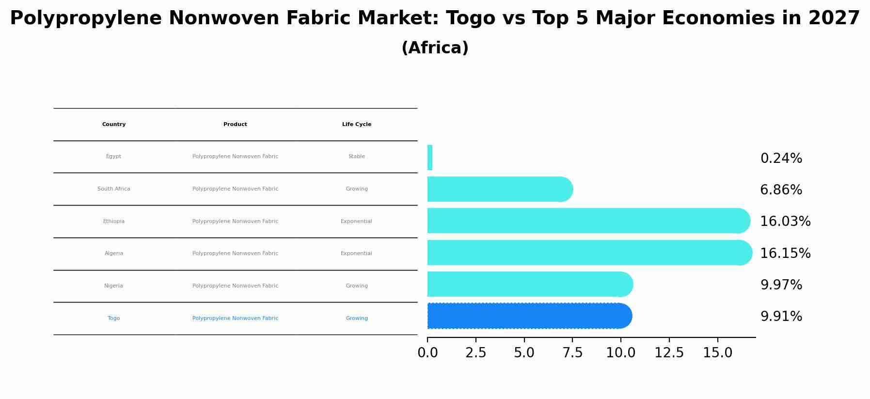 Polypropylene Nonwoven Fabric Market: Togo vs Top 5 Major Economies in 2027 (Africa)