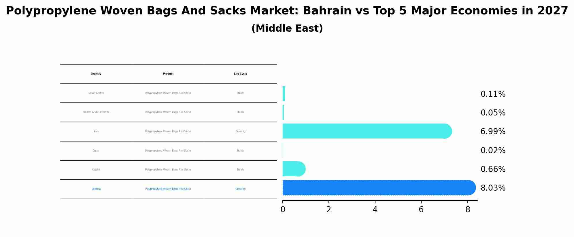 Polypropylene Woven Bags And Sacks Market: Bahrain vs Top 5 Major Economies in 2027 (Middle East)