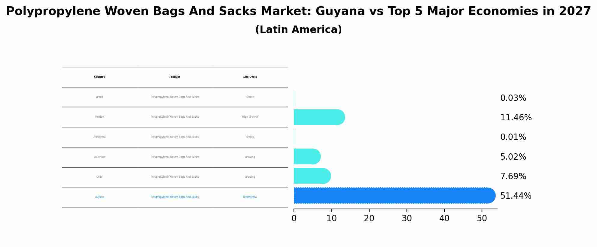 Polypropylene Woven Bags And Sacks Market: Guyana vs Top 5 Major Economies in 2027 (Latin America)