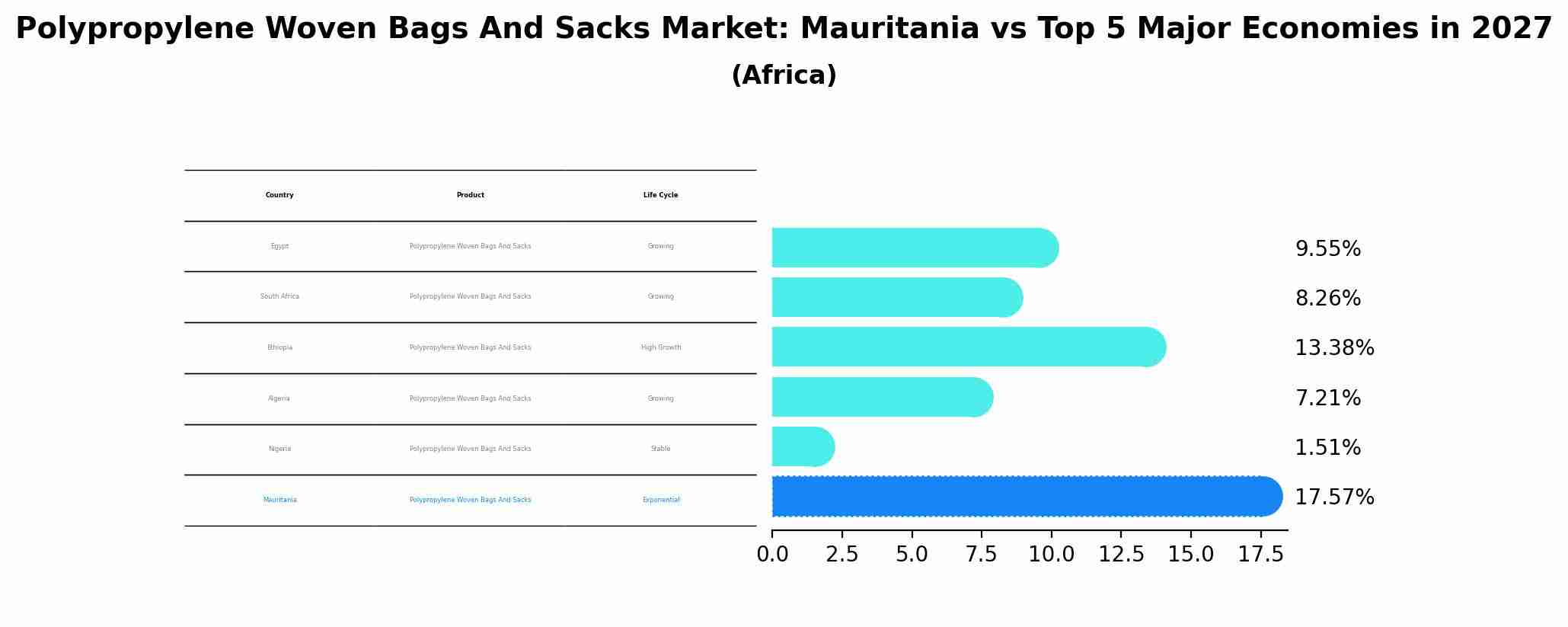 Polypropylene Woven Bags And Sacks Market: Mauritania vs Top 5 Major Economies in 2027 (Africa)