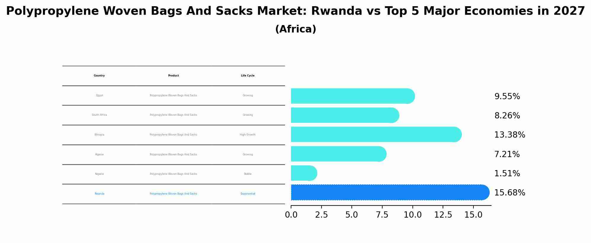 Polypropylene Woven Bags And Sacks Market: Rwanda vs Top 5 Major Economies in 2027 (Africa)