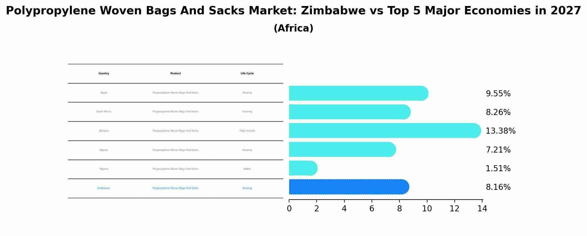Polypropylene Woven Bags And Sacks Market: Zimbabwe vs Top 5 Major Economies in 2027 (Africa)