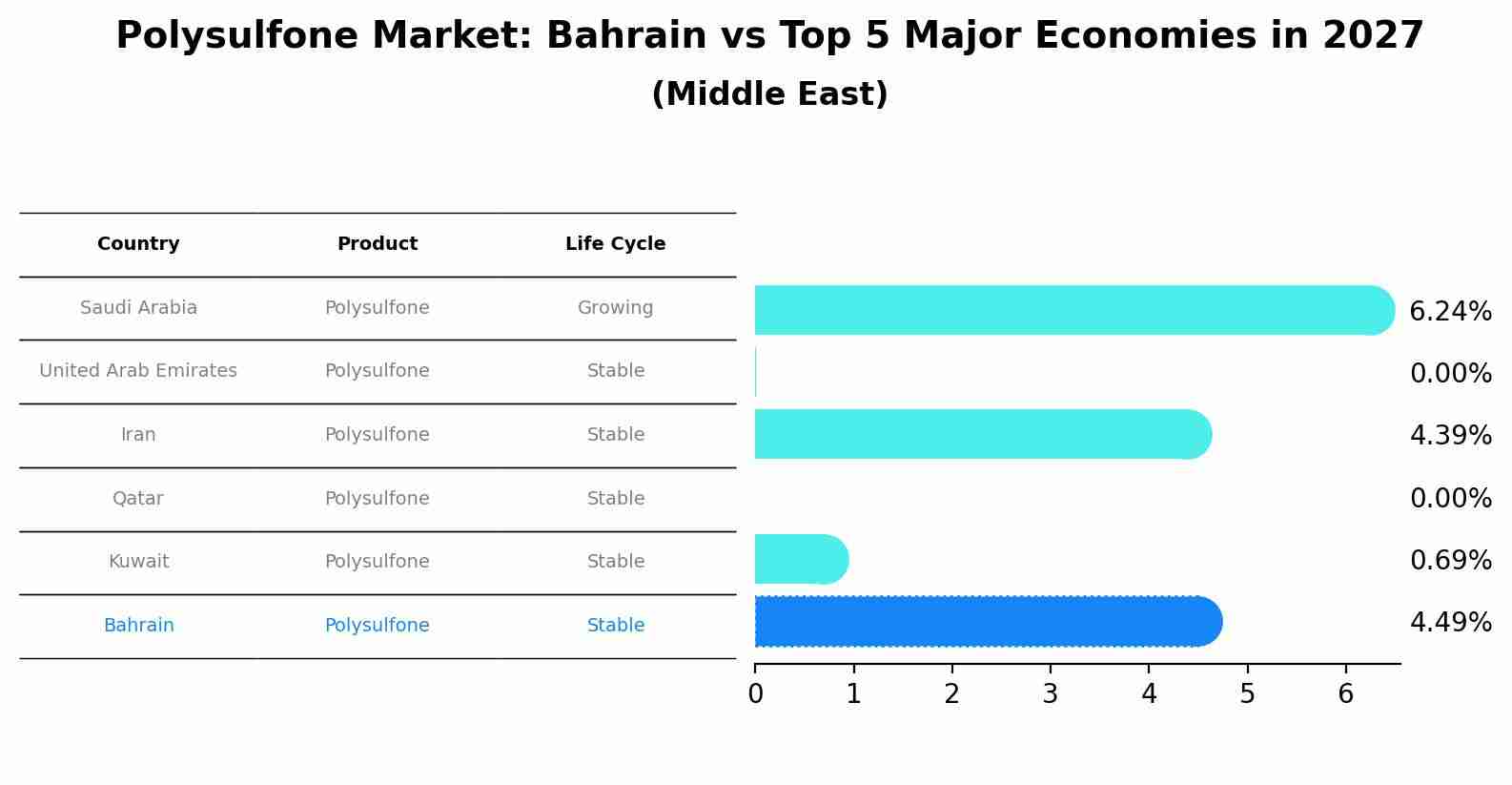 Polysulfone Market: Bahrain vs Top 5 Major Economies in 2027 (Middle East)