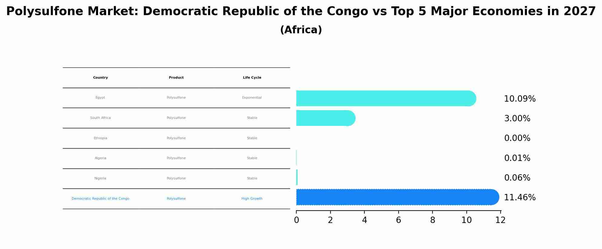Polysulfone Market: Democratic Republic of the Congo vs Top 5 Major Economies in 2027 (Africa)