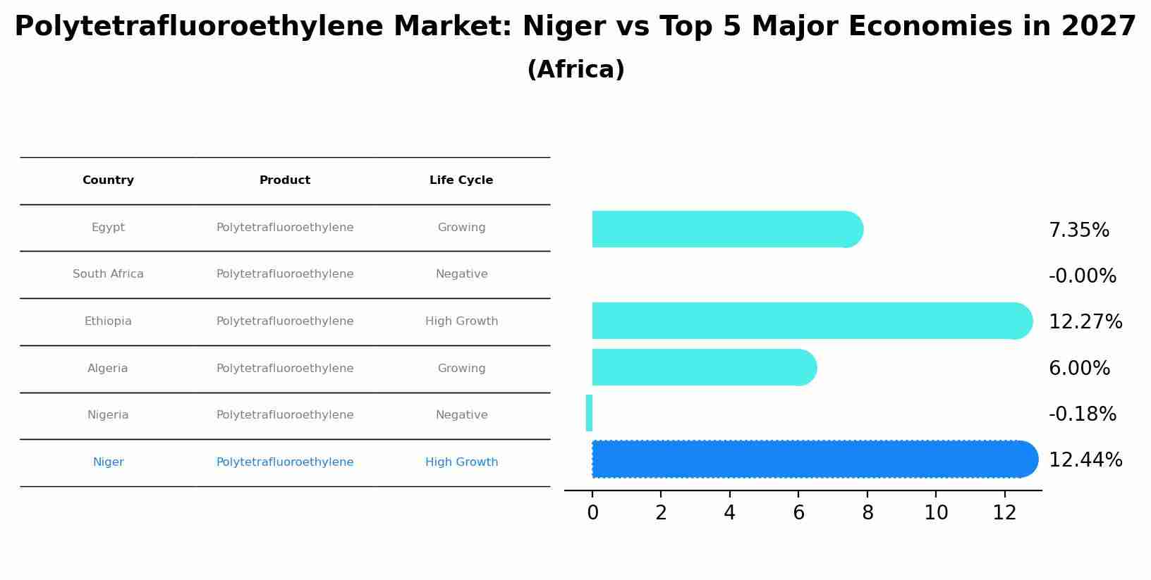 Polytetrafluoroethylene Market: Niger vs Top 5 Major Economies in 2027 (Africa)