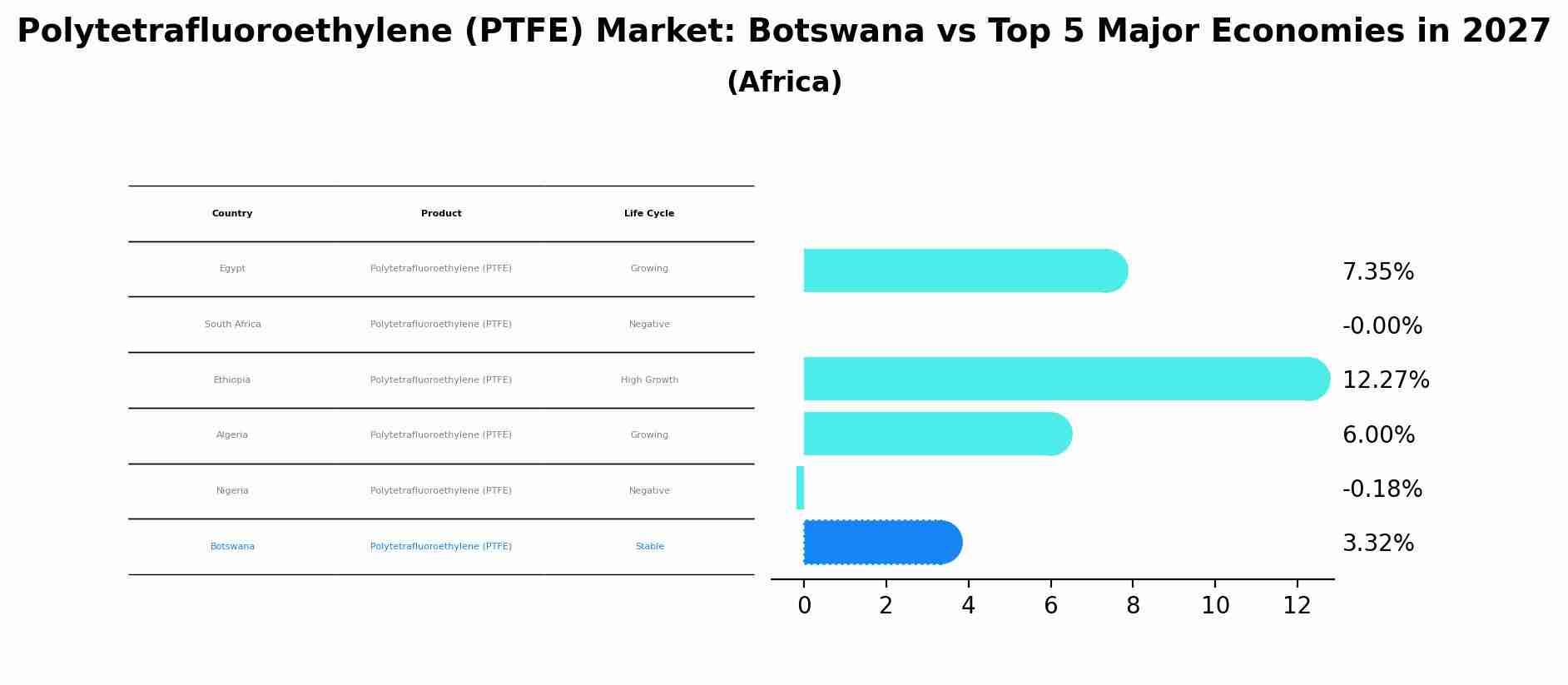 Polytetrafluoroethylene (PTFE) Market: Botswana vs Top 5 Major Economies in 2027 (Africa)