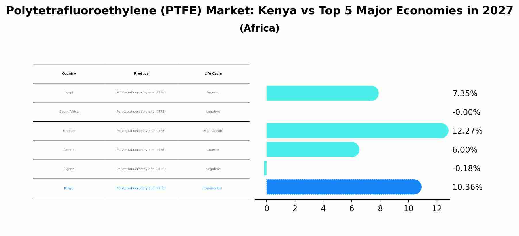 Polytetrafluoroethylene (PTFE) Market: Kenya vs Top 5 Major Economies in 2027 (Africa)