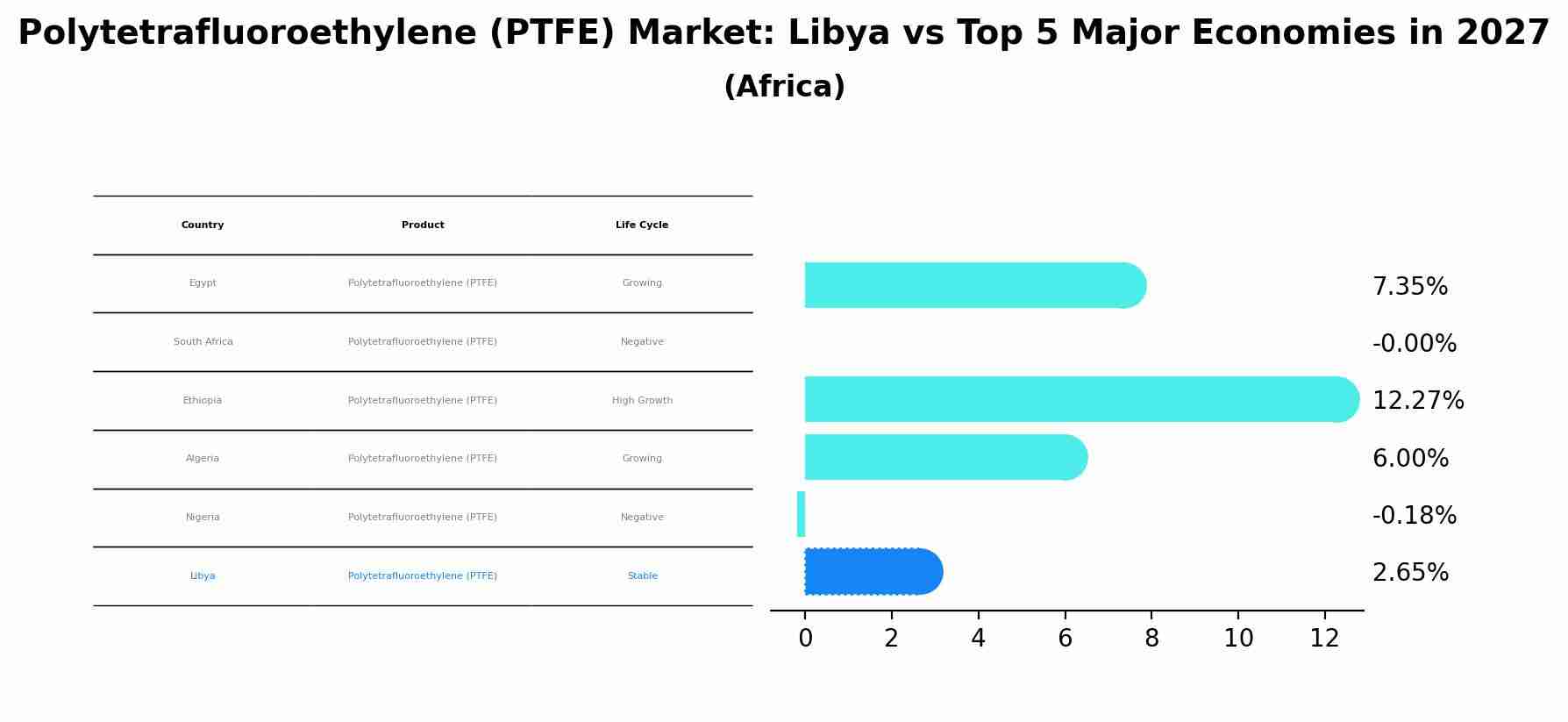 Polytetrafluoroethylene (PTFE) Market: Libya vs Top 5 Major Economies in 2027 (Africa)