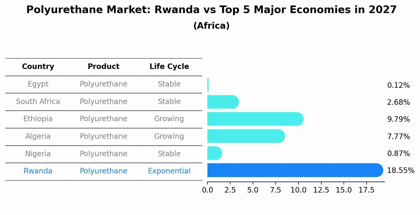 Polyurethane Market: Rwanda vs Top 5 Major Economies in 2027 (Africa)