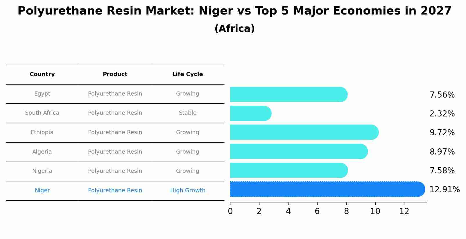 Polyurethane Resin Market: Niger vs Top 5 Major Economies in 2027 (Africa)