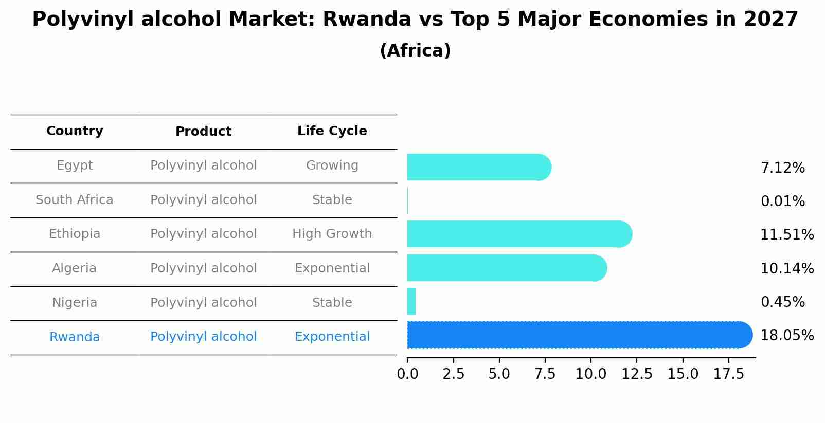 Polyvinyl alcohol Market: Rwanda vs Top 5 Major Economies in 2027 (Africa)