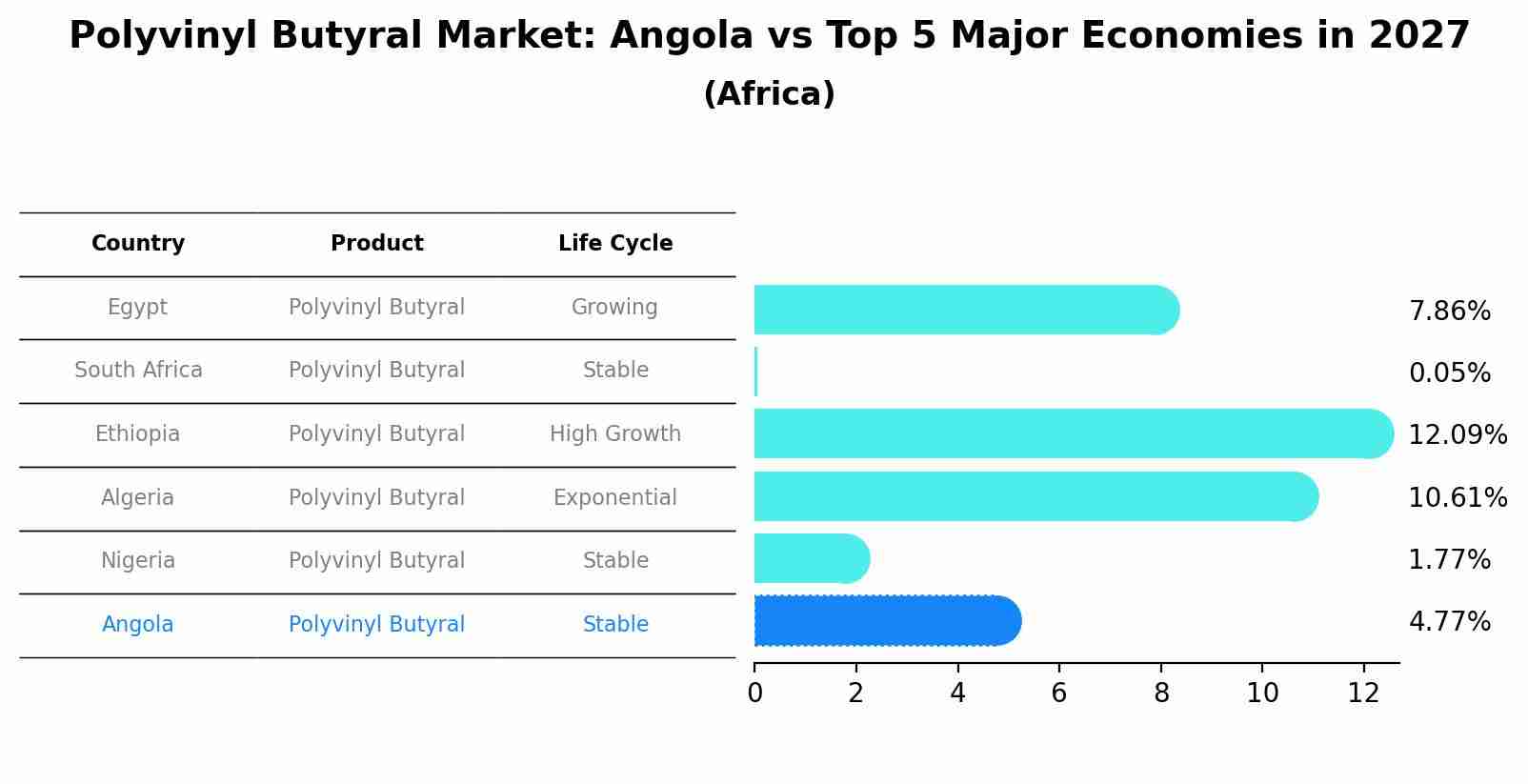 Polyvinyl Butyral Market: Angola vs Top 5 Major Economies in 2027 (Africa)