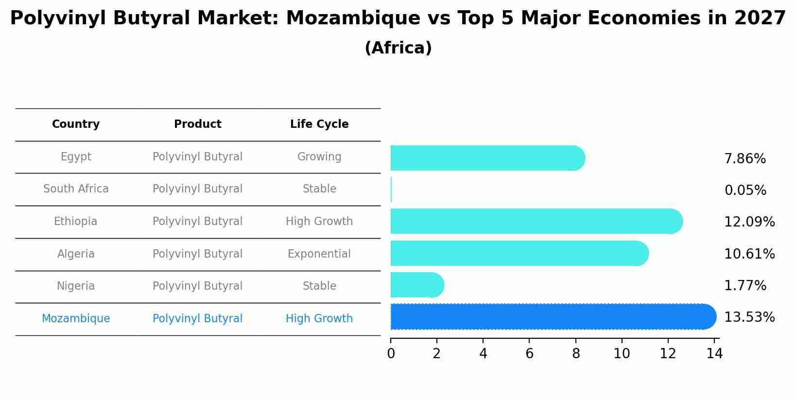 Polyvinyl Butyral Market: Mozambique vs Top 5 Major Economies in 2027 (Africa)