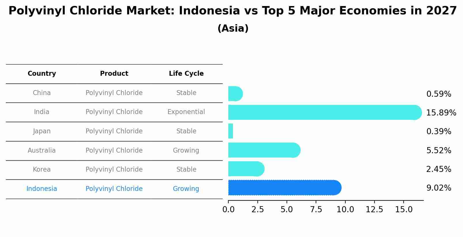 Polyvinyl Chloride Market: Indonesia vs Top 5 Major Economies in 2027 (Asia)