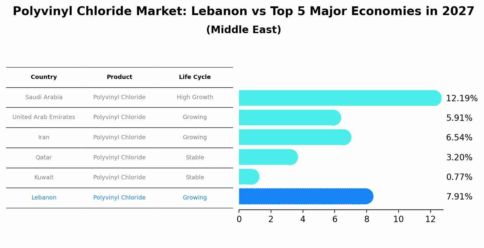 Polyvinyl Chloride Market: Lebanon vs Top 5 Major Economies in 2027 (Middle East)