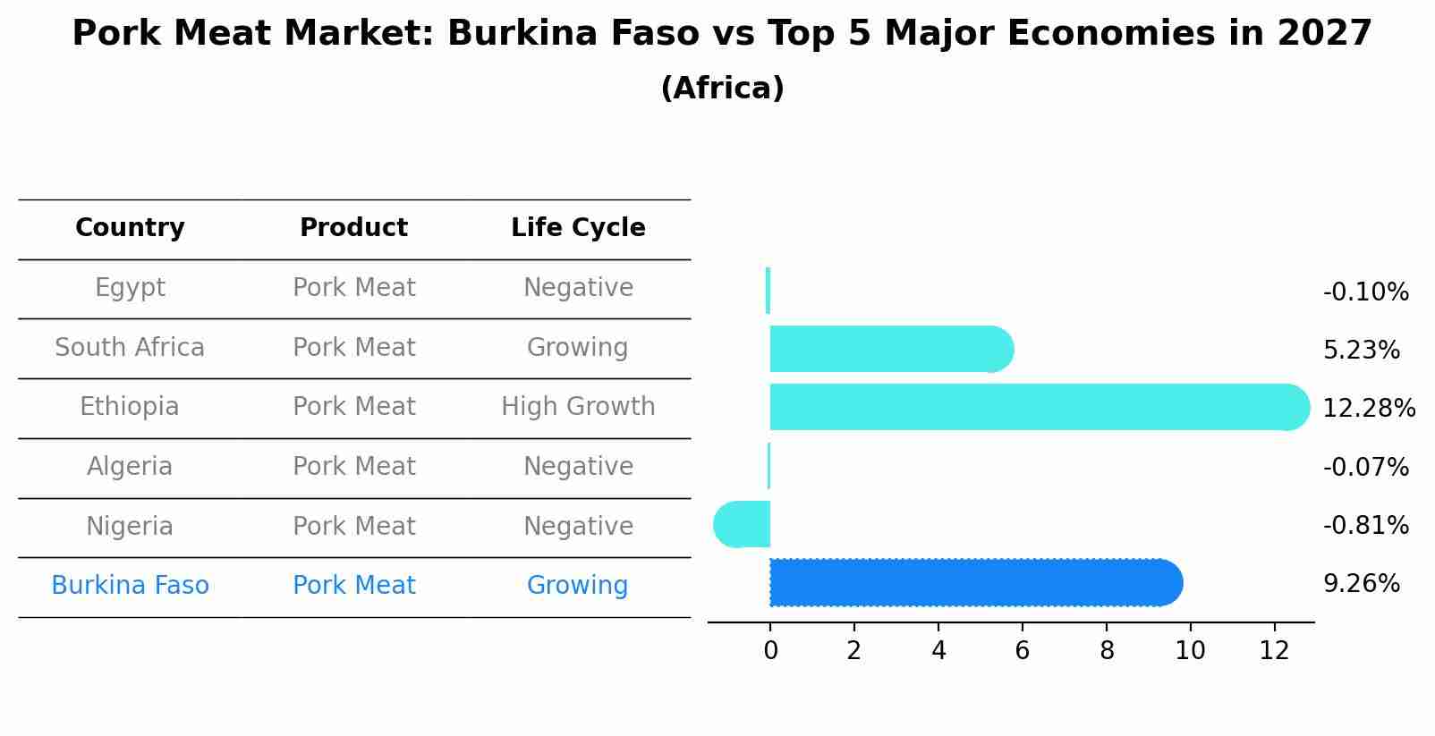 Pork Meat Market: Burkina Faso vs Top 5 Major Economies in 2027 (Africa)