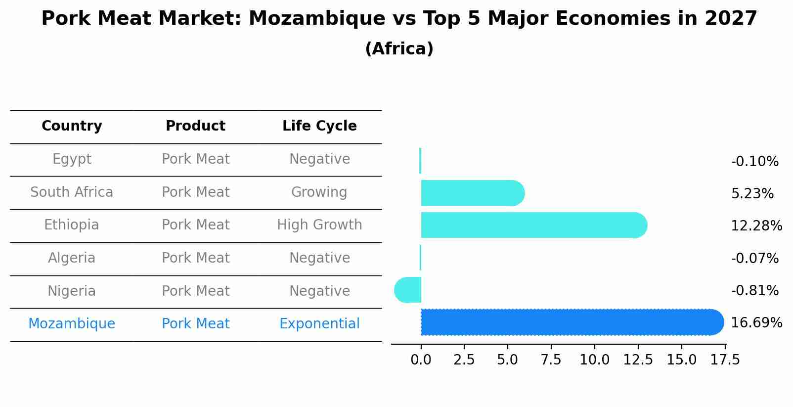 Pork Meat Market: Mozambique vs Top 5 Major Economies in 2027 (Africa)