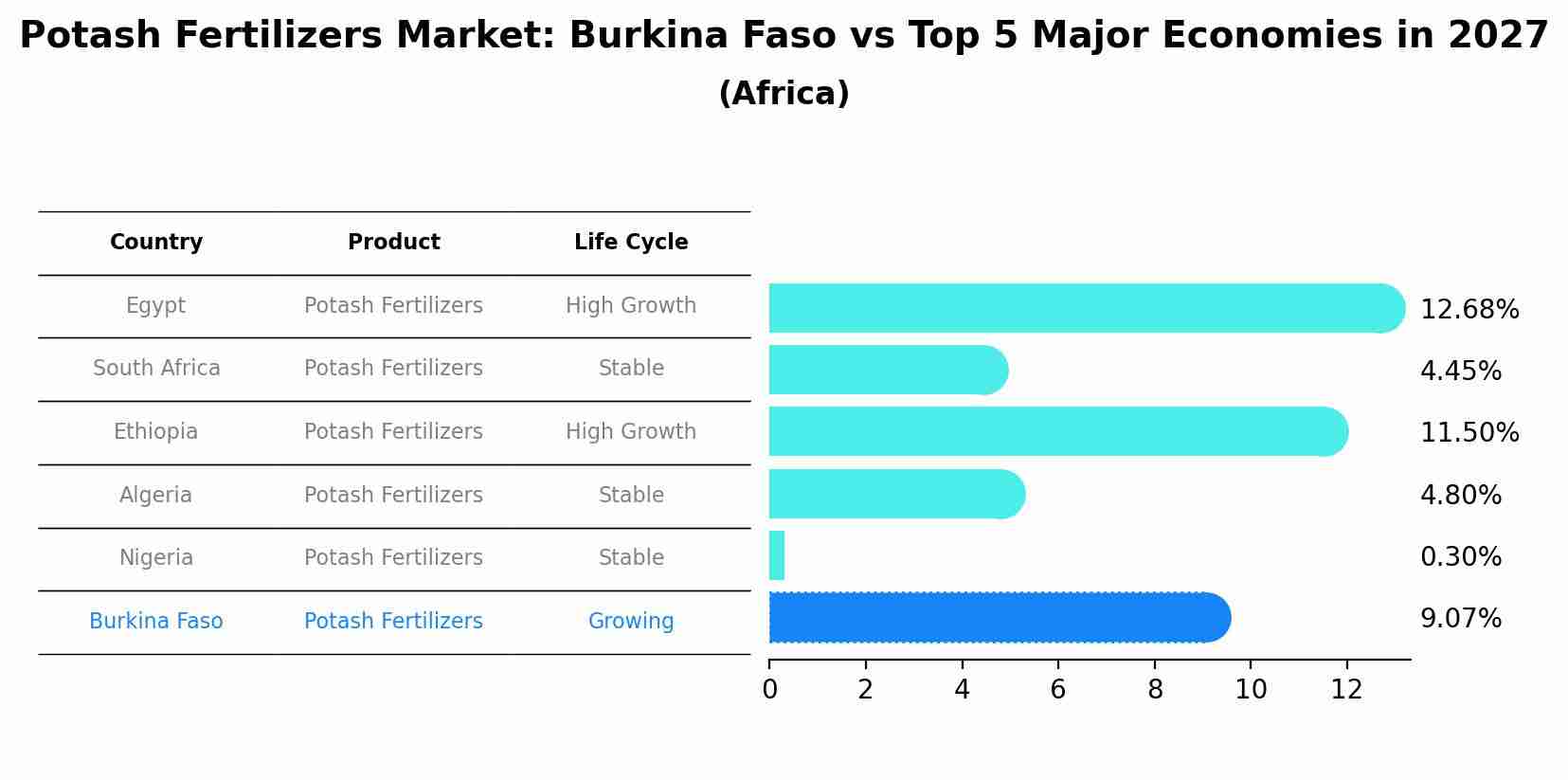 Potash Fertilizers Market: Burkina Faso vs Top 5 Major Economies in 2027 (Africa)