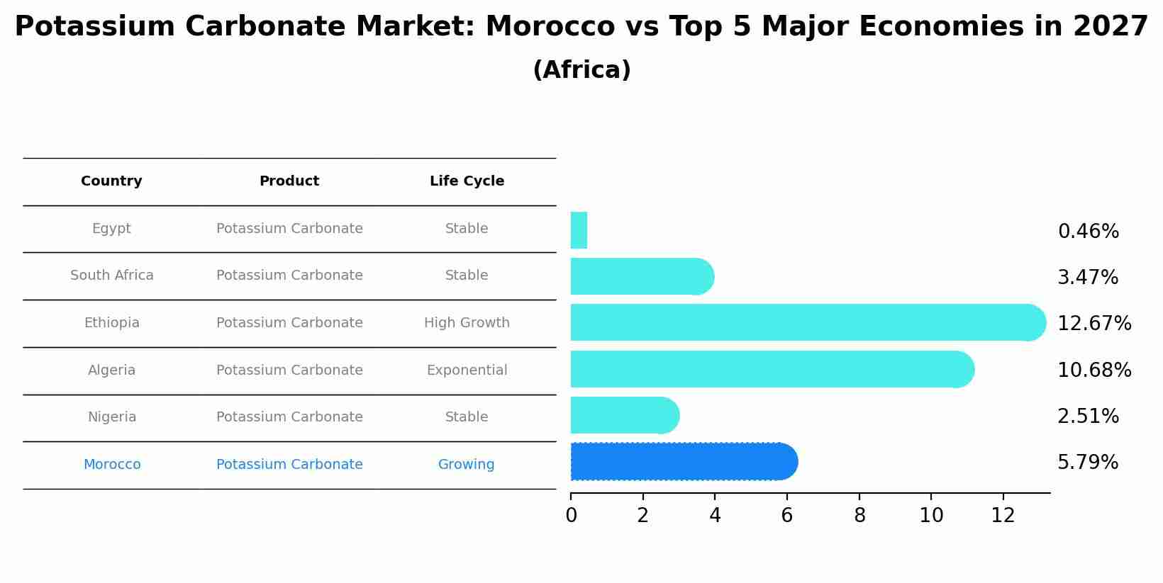 Potassium Carbonate Market: Morocco vs Top 5 Major Economies in 2027 (Africa)