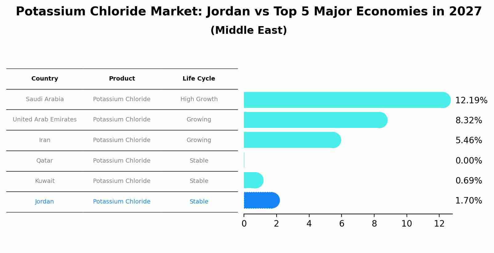 Potassium Chloride Market: Jordan vs Top 5 Major Economies in 2027 (Middle East)
