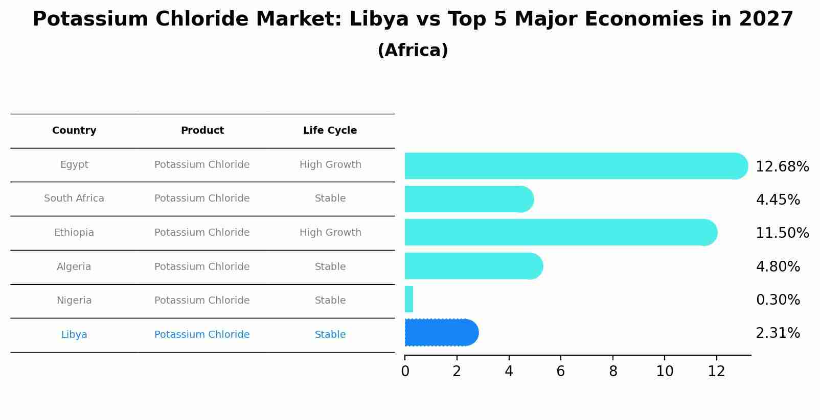 Potassium Chloride Market: Libya vs Top 5 Major Economies in 2027 (Africa)