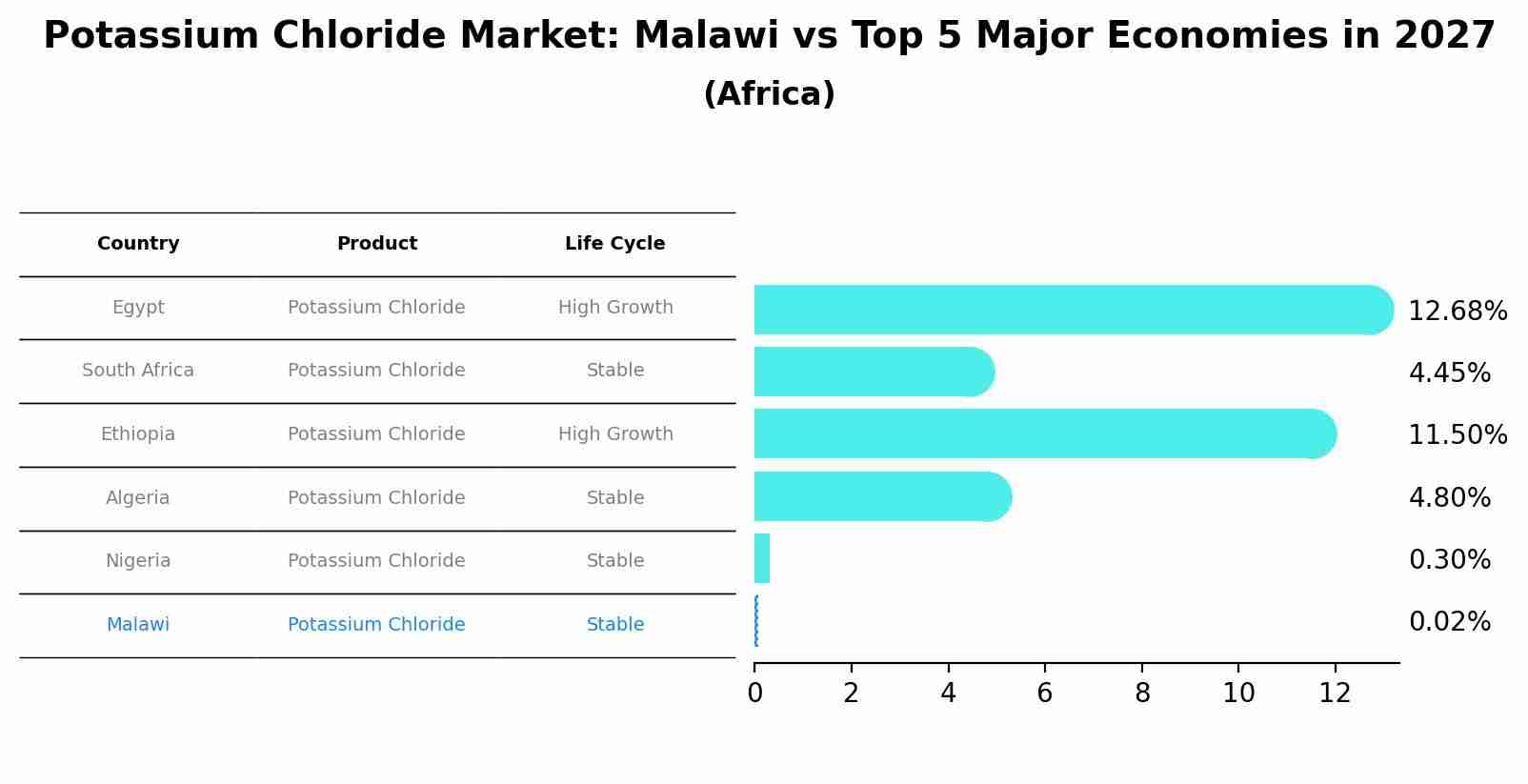 Potassium Chloride Market: Malawi vs Top 5 Major Economies in 2027 (Africa)