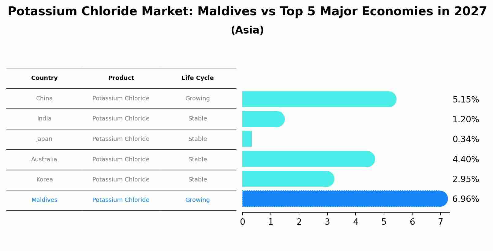 Potassium Chloride Market: Maldives vs Top 5 Major Economies in 2027 (Asia)