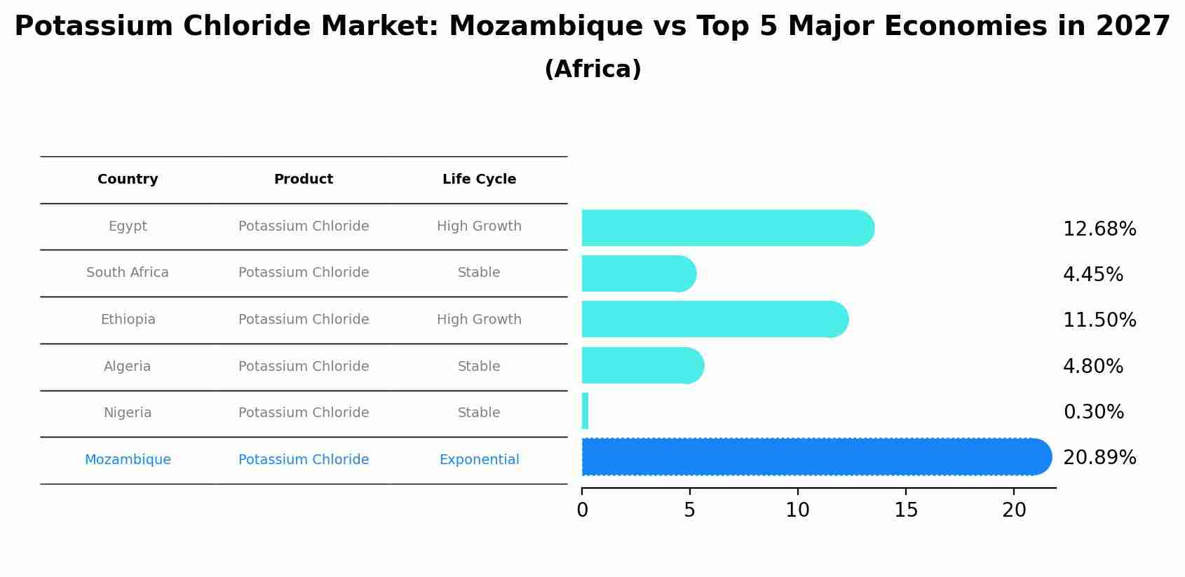Potassium Chloride Market: Mozambique vs Top 5 Major Economies in 2027 (Africa)