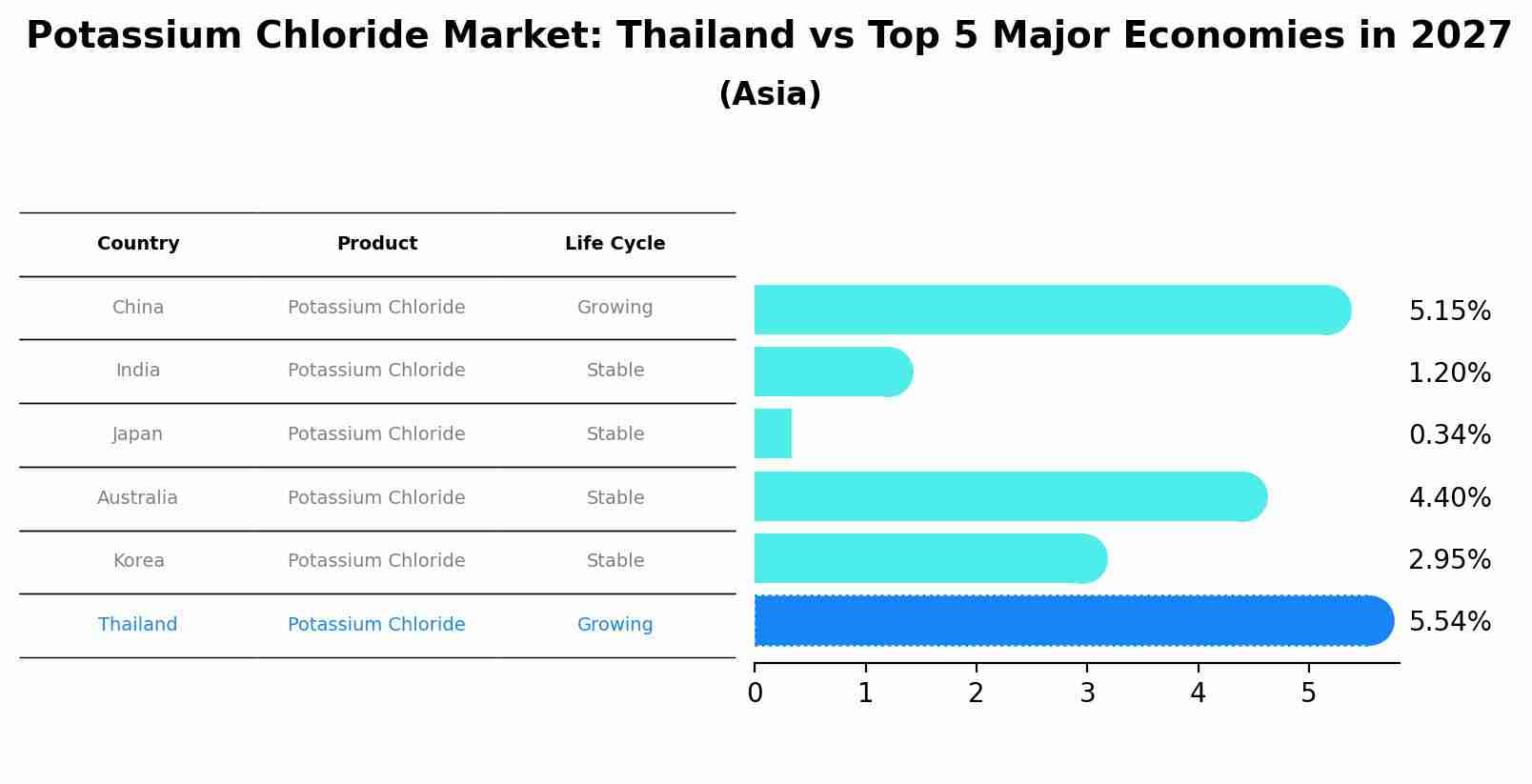 Potassium Chloride Market: Thailand vs Top 5 Major Economies in 2027 (Asia)