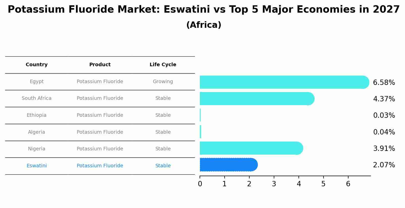 Potassium Fluoride Market: Eswatini vs Top 5 Major Economies in 2027 (Africa)