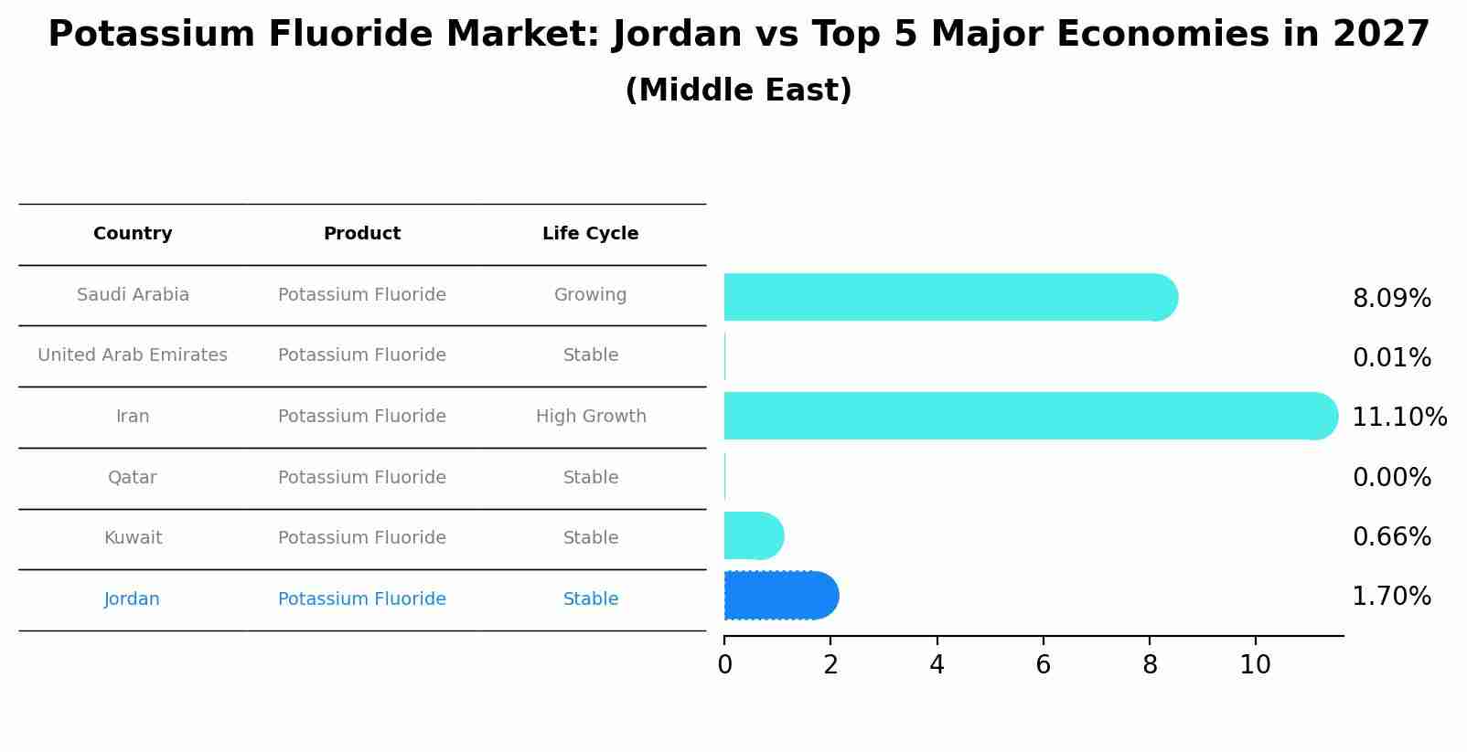 Potassium Fluoride Market: Jordan vs Top 5 Major Economies in 2027 (Middle East)
