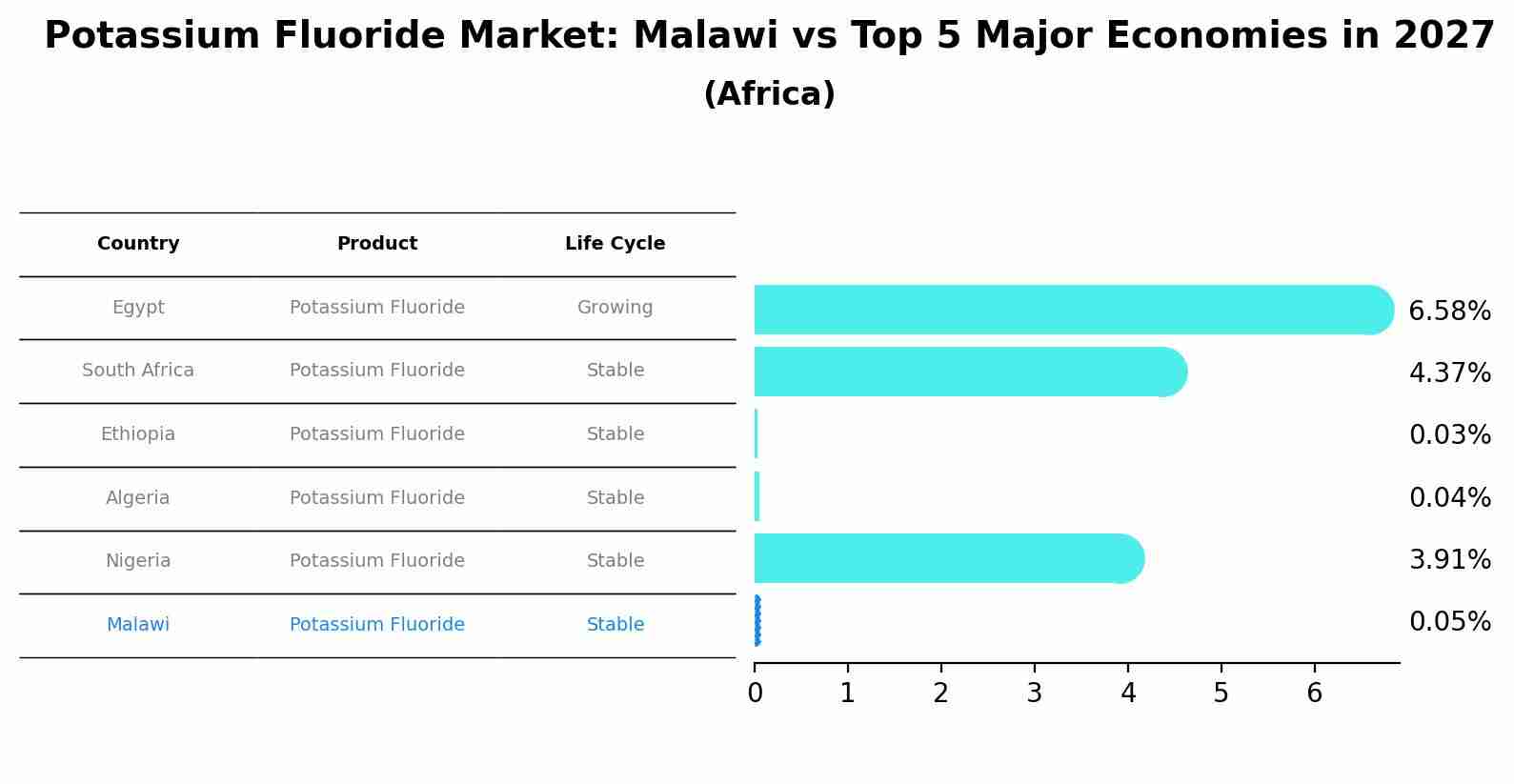 Potassium Fluoride Market: Malawi vs Top 5 Major Economies in 2027 (Africa)