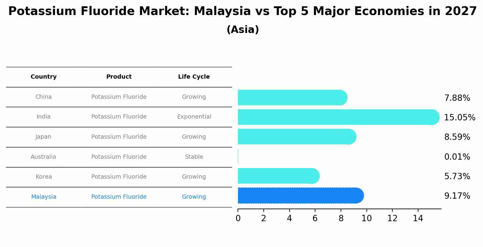 Potassium Fluoride Market: Malaysia vs Top 5 Major Economies in 2027 (Asia)