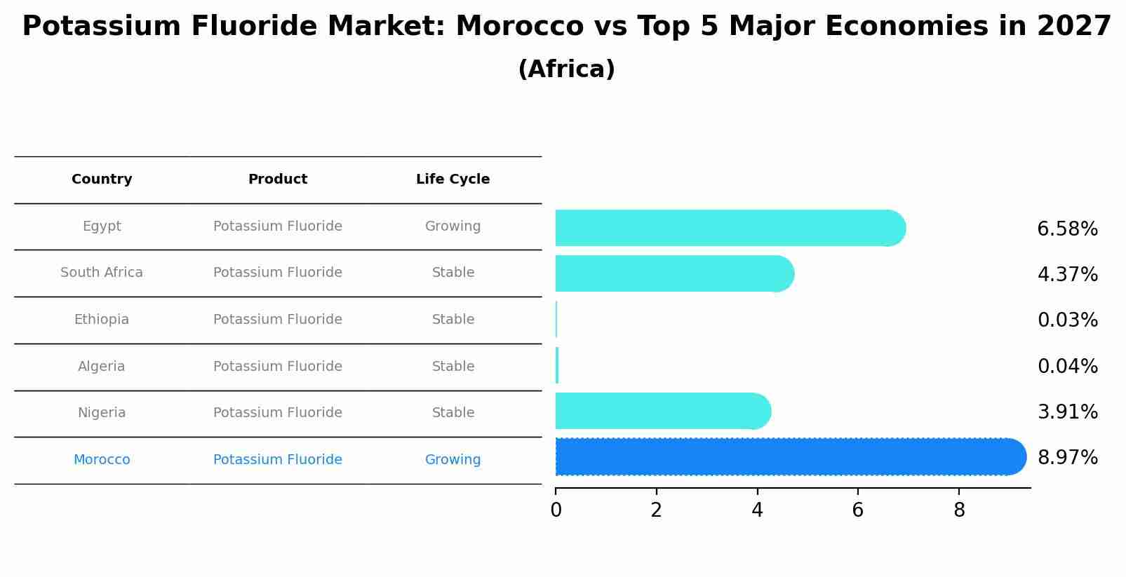 Potassium Fluoride Market: Morocco vs Top 5 Major Economies in 2027 (Africa)