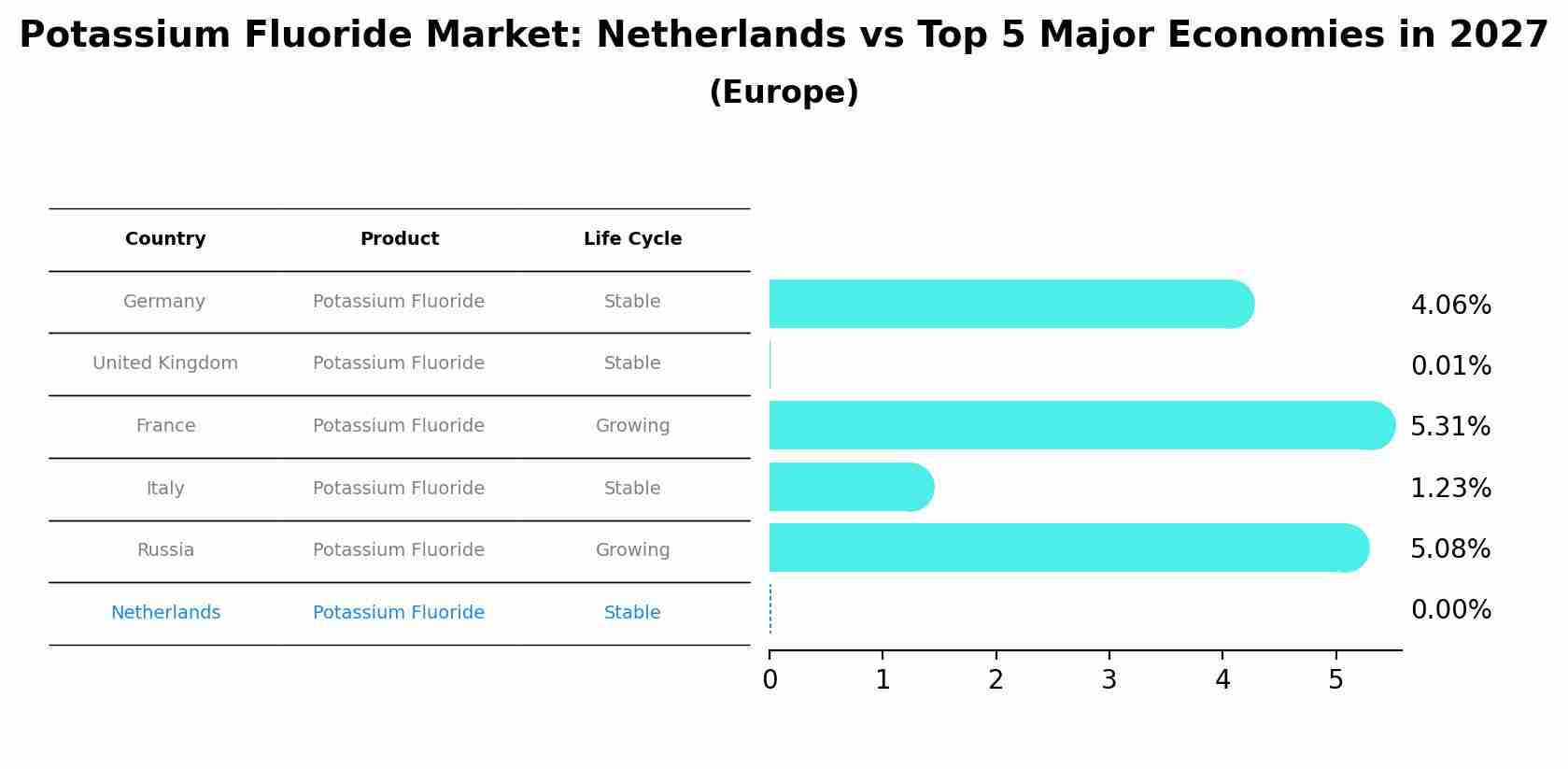 Potassium Fluoride Market: Netherlands vs Top 5 Major Economies in 2027 (Europe)