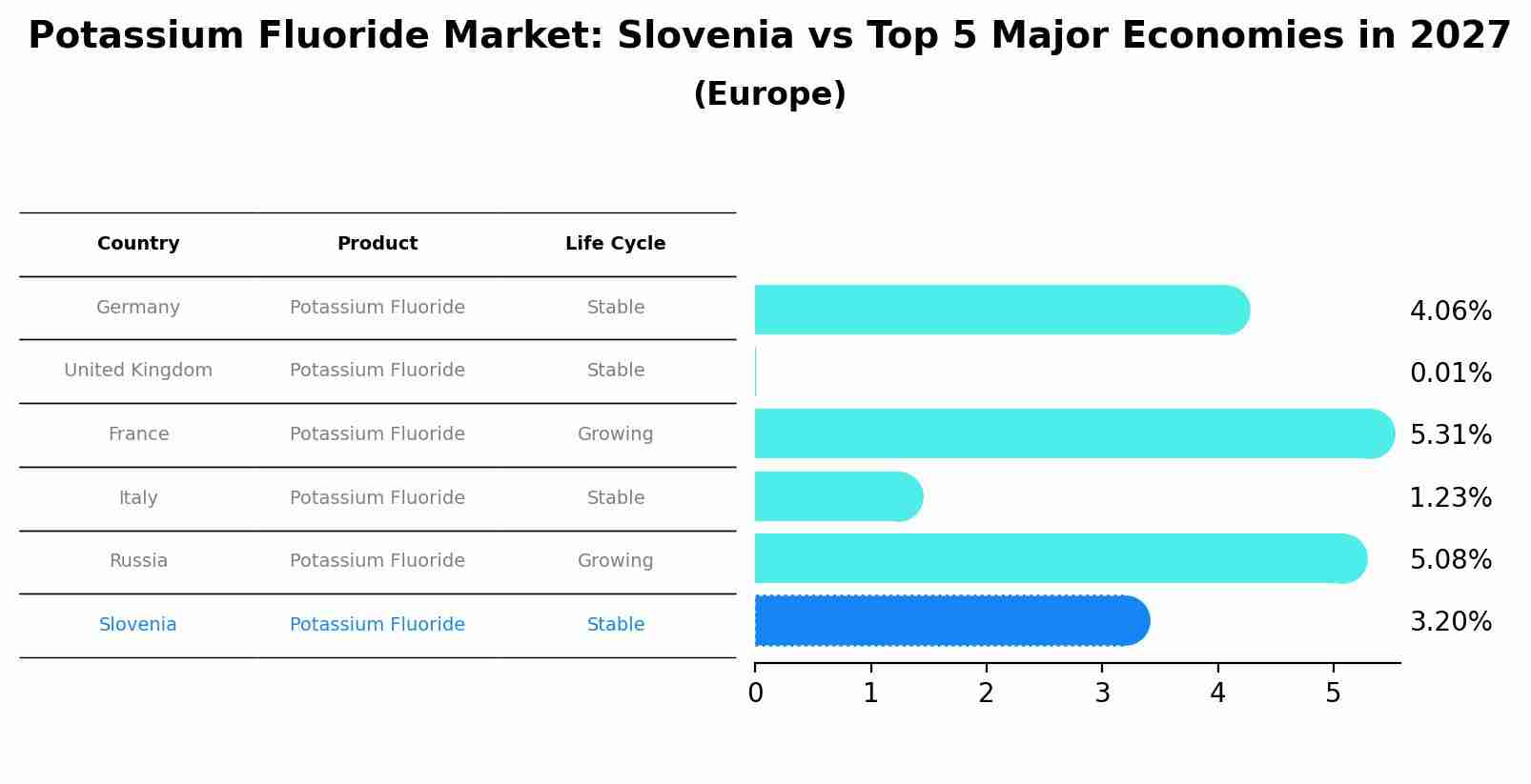 Potassium Fluoride Market: Slovenia vs Top 5 Major Economies in 2027 (Europe)