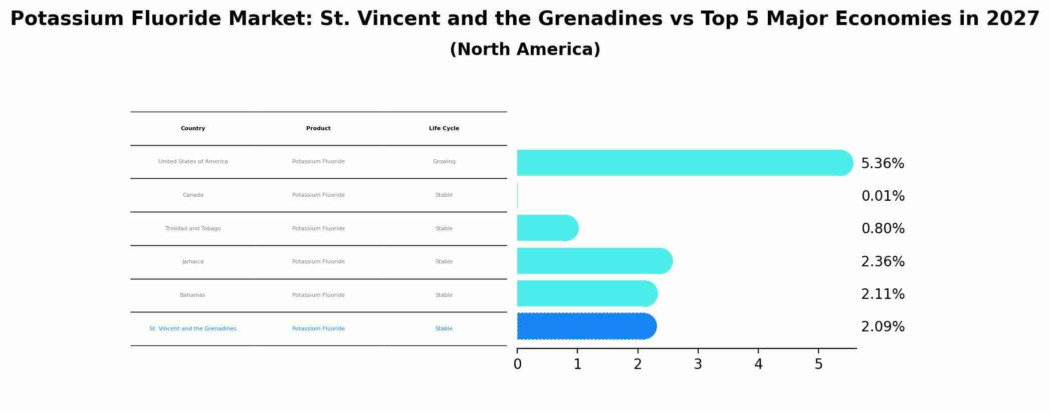 Potassium Fluoride Market: St. Vincent and the Grenadines vs Top 5 Major Economies in 2027 (North America)