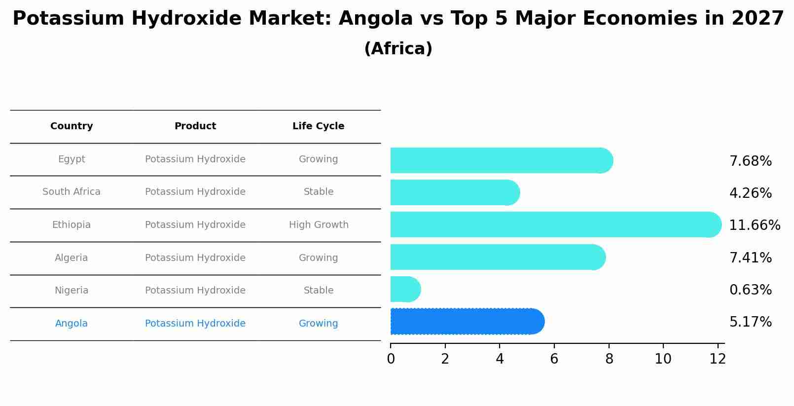Potassium Hydroxide Market: Angola vs Top 5 Major Economies in 2027 (Africa)