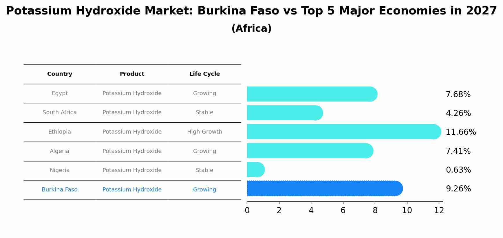 Potassium Hydroxide Market: Burkina Faso vs Top 5 Major Economies in 2027 (Africa)