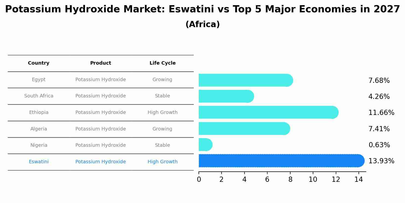 Potassium Hydroxide Market: Eswatini vs Top 5 Major Economies in 2027 (Africa)
