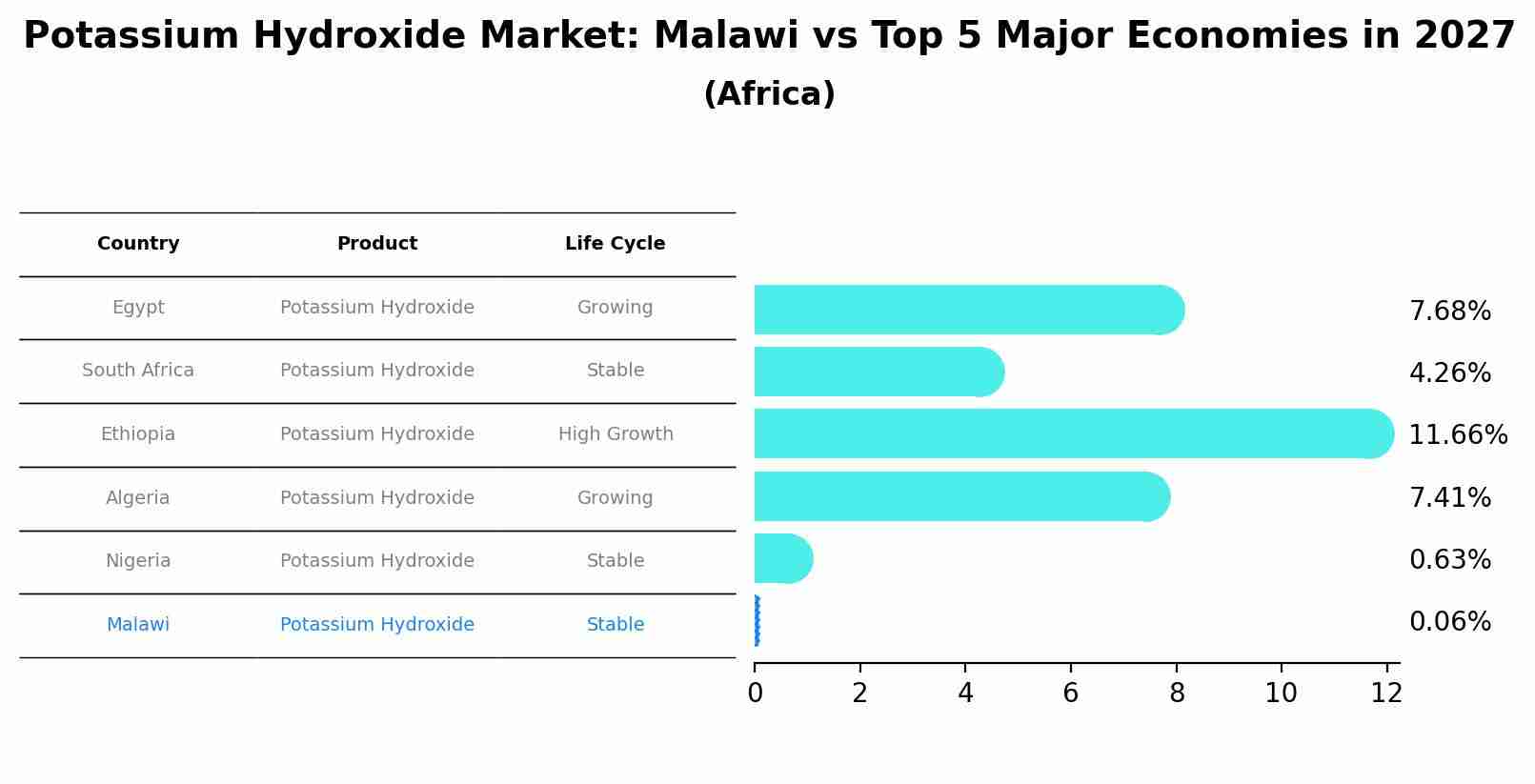 Potassium Hydroxide Market: Malawi vs Top 5 Major Economies in 2027 (Africa)