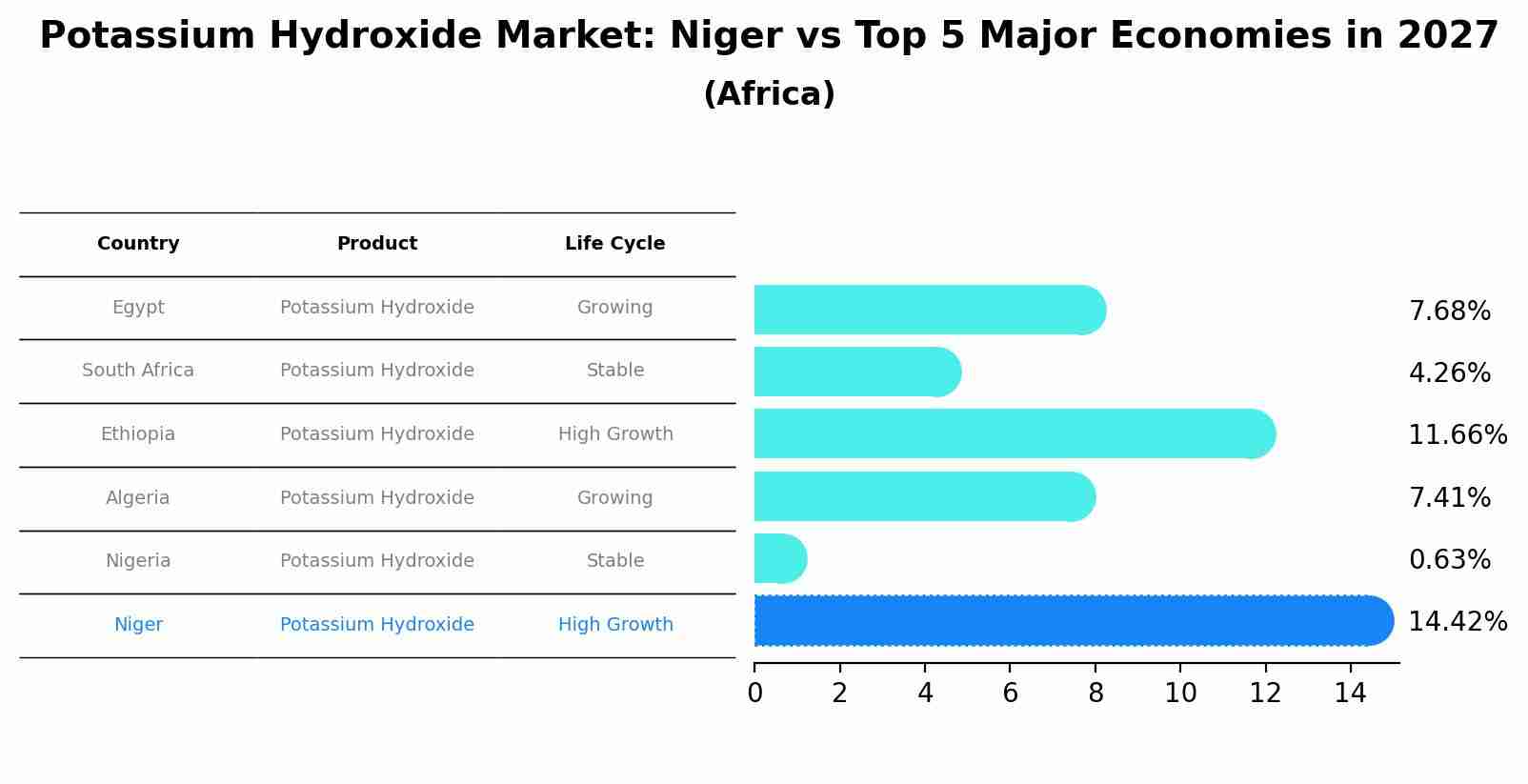 Potassium Hydroxide Market: Niger vs Top 5 Major Economies in 2027 (Africa)