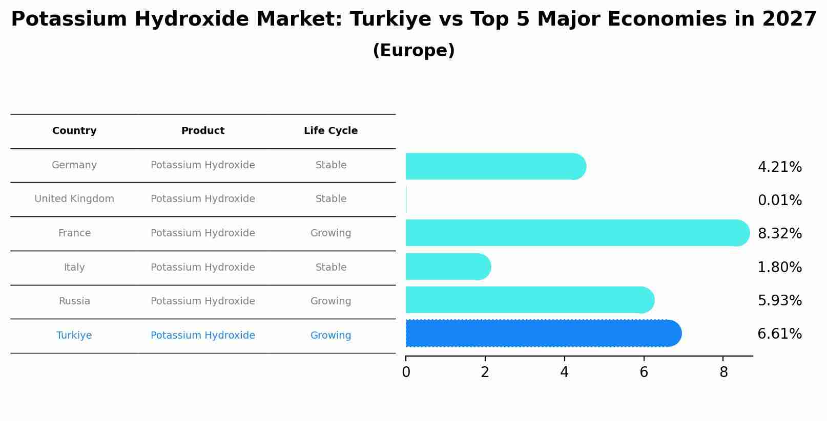Potassium Hydroxide Market: Turkiye vs Top 5 Major Economies in 2027 (Europe)