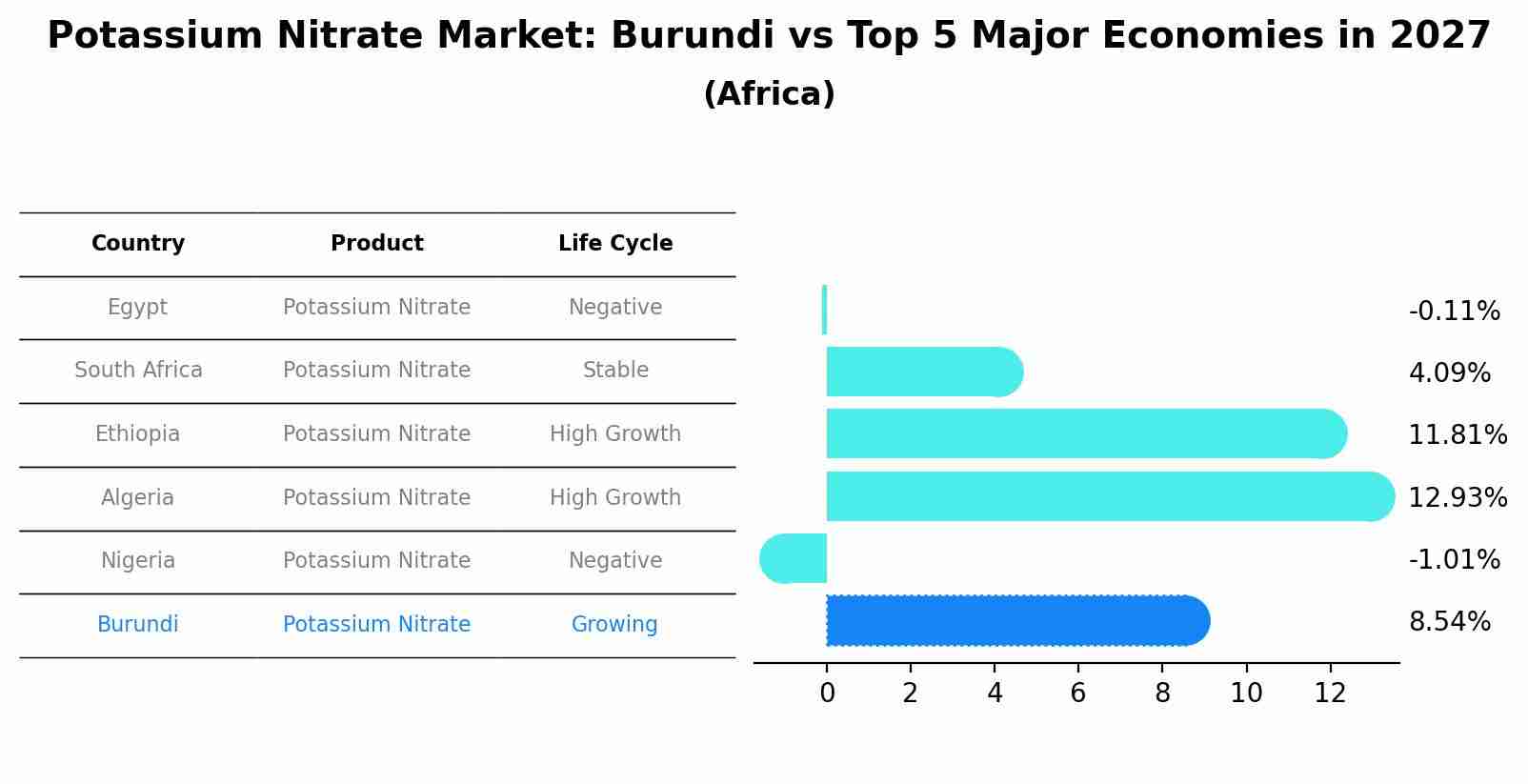 Potassium Nitrate Market: Burundi vs Top 5 Major Economies in 2027 (Africa)