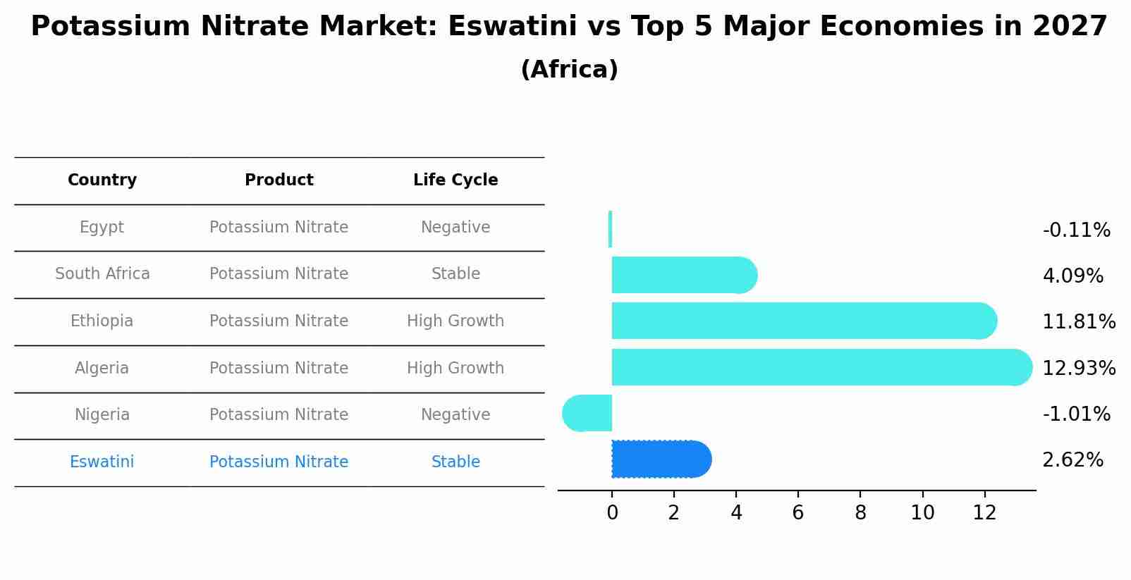 Potassium Nitrate Market: Eswatini vs Top 5 Major Economies in 2027 (Africa)