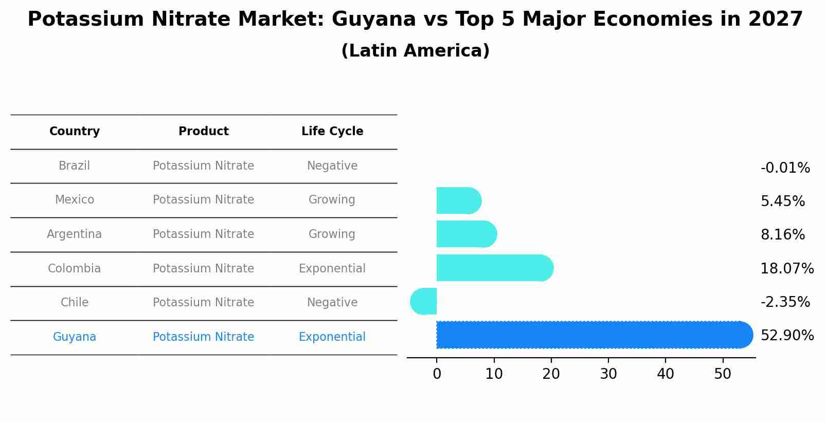 Potassium Nitrate Market: Guyana vs Top 5 Major Economies in 2027 (Latin America)